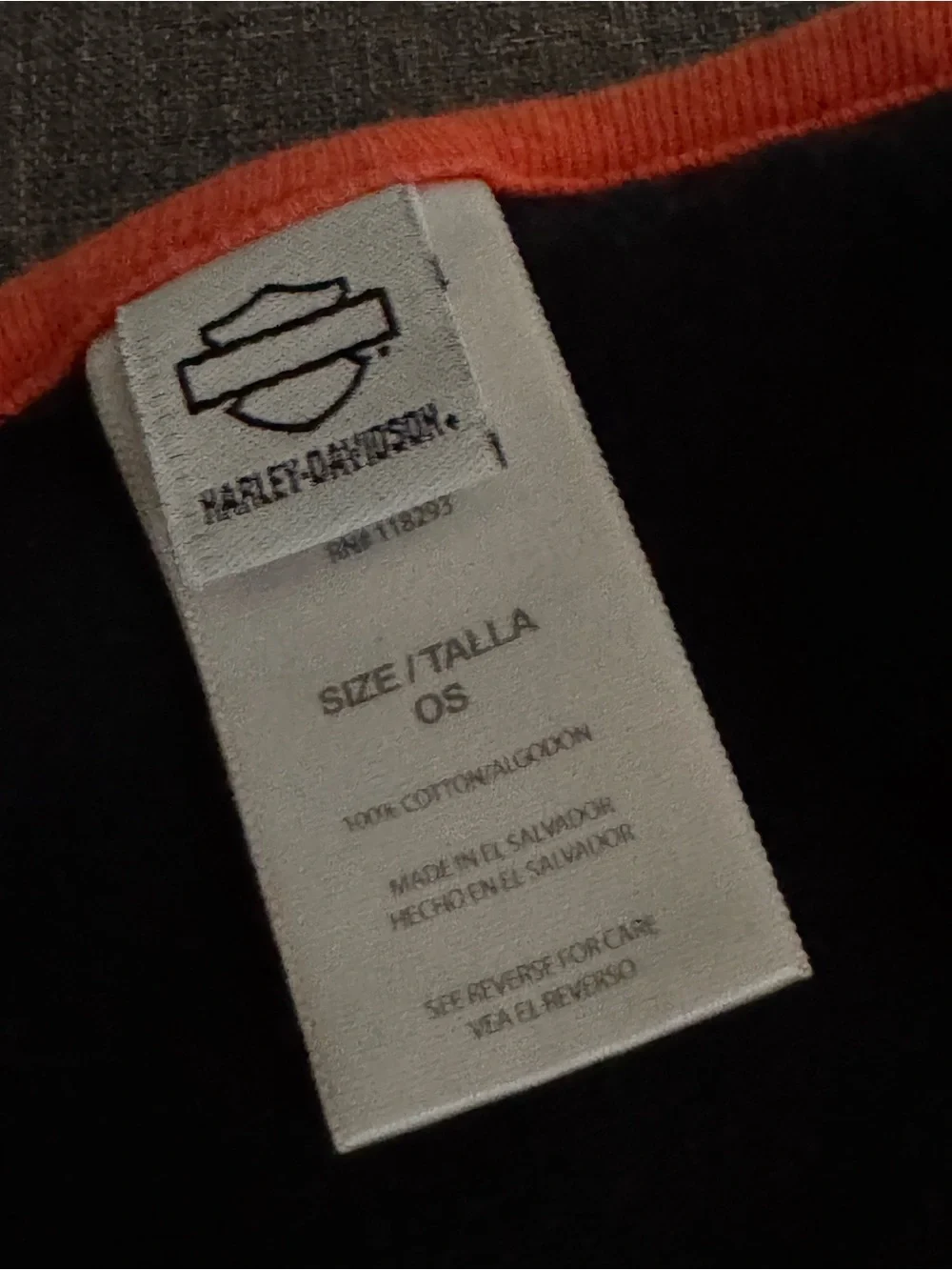 Harley-Davidson Black and Orange 'Born and Raised' Kids Bib